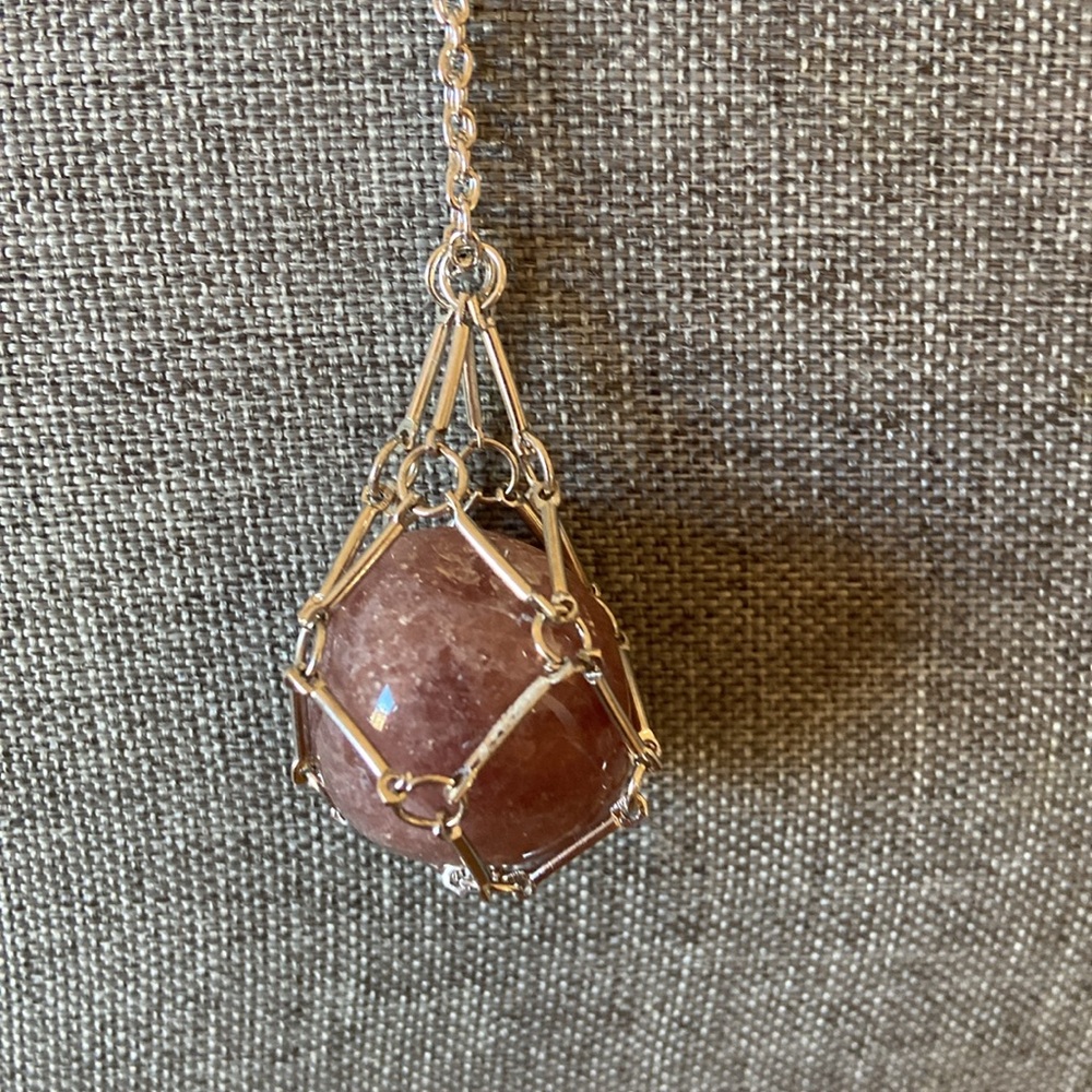 NEW POLISHED AMETHYST with Stainless Steel CHAIN NECKLACE